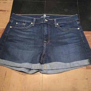 7 For All Mankind dark blue denim jean shorts misses size 32 BNWOT